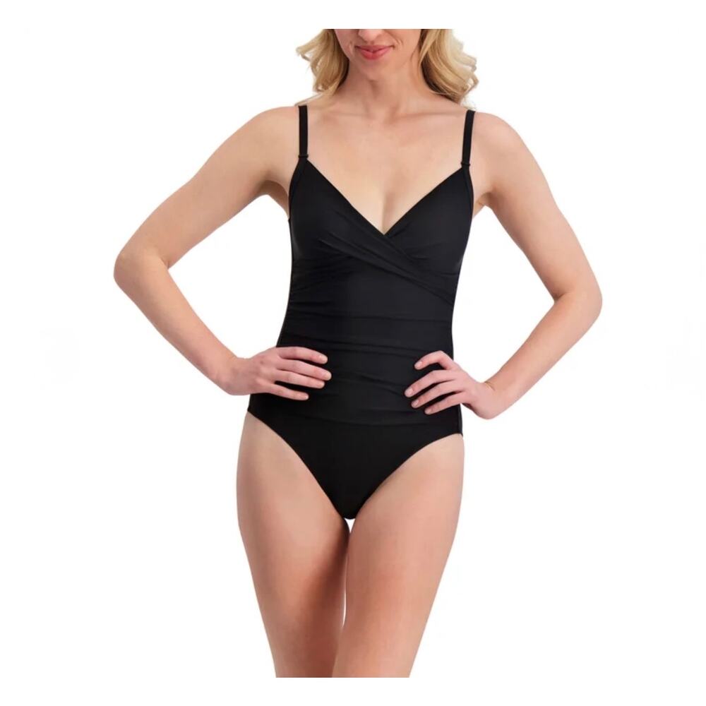 DKNY One-Piece Swimsuit Great For Paddle Boarding Size Small Black NWT